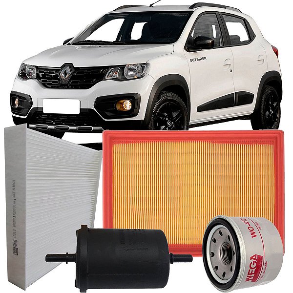 Kit Filtros De Ar Óleo Combustível Cabine - Renault Kwid 1.0 12v 3 Cilindros 2017 2018 2019 2020 2021 2022