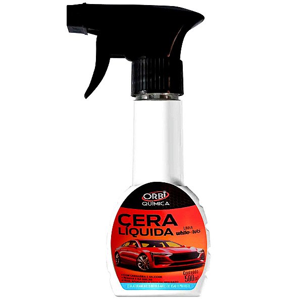 Cera Liquida Spray 500ml Com Carnaúba Automotiva Móveis Motos Relógios Brilho Proteção