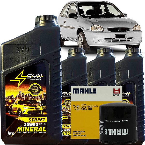 Kit Revisao Oleo Lubrificante 20w50 E Filtro Gm Chevrolet Corsa Todos 1994 Em diante