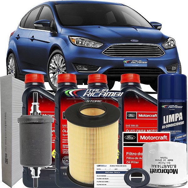 Kit Revisão Oleo 5w20 E Filtros Completo - Ford Focus 1.6 2014 2015 2016 2017 2018 2019