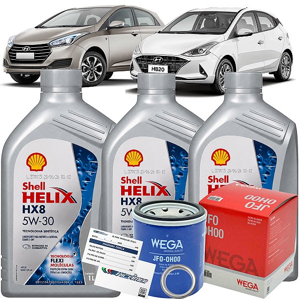 Kit troca de óleo 5w30 e filtro de óleo para Hyundai Hb20 1.0 2012 2013 2014 2015 2016 2017 2018