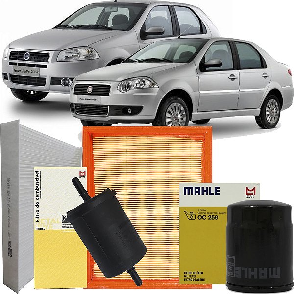 Kit Filtros De Ar Óleo Combustível Cabine Fiat Palio E Siena Fire 1.0 1.4 2008 2009 2010 2011 2012