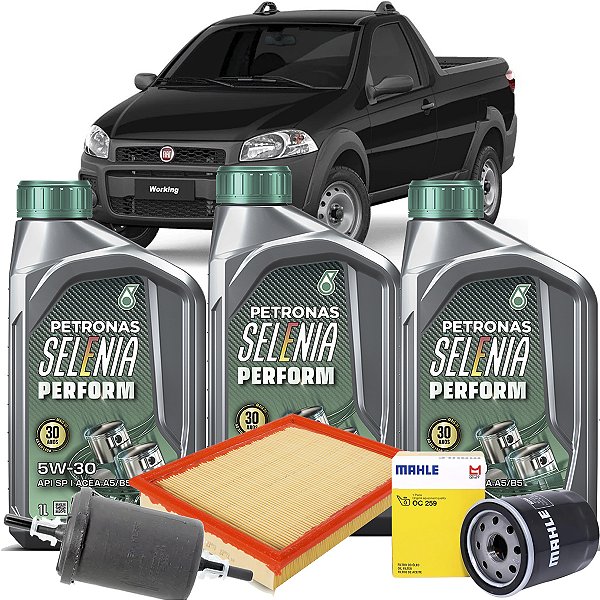 Kit Revisão 5w30 Selenia Para Fiat Strada 1.4 8V Fire Working Ce Cs Cd 2013 2014 2015 2016 2017