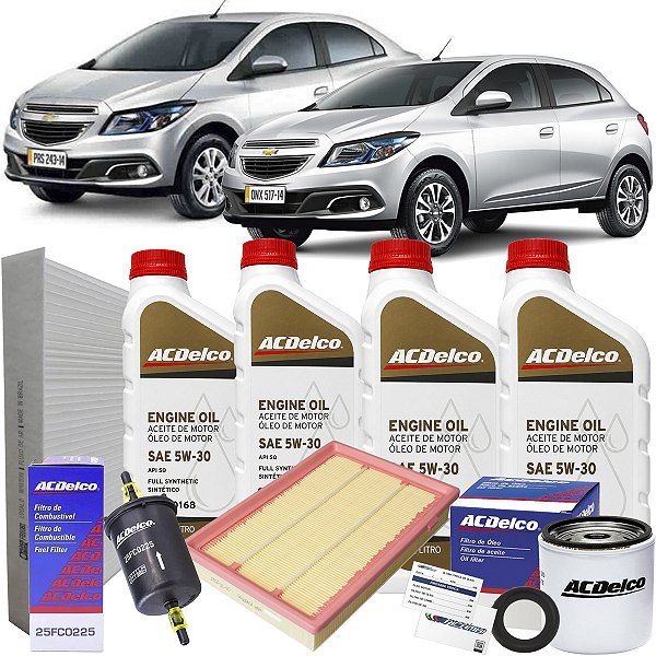 Kit Revisao 5w30 Acdelco E Filtros Completo Para Gm Onix Prisma 1.0 1.4 2012 2013 2014 2015 2016 2017