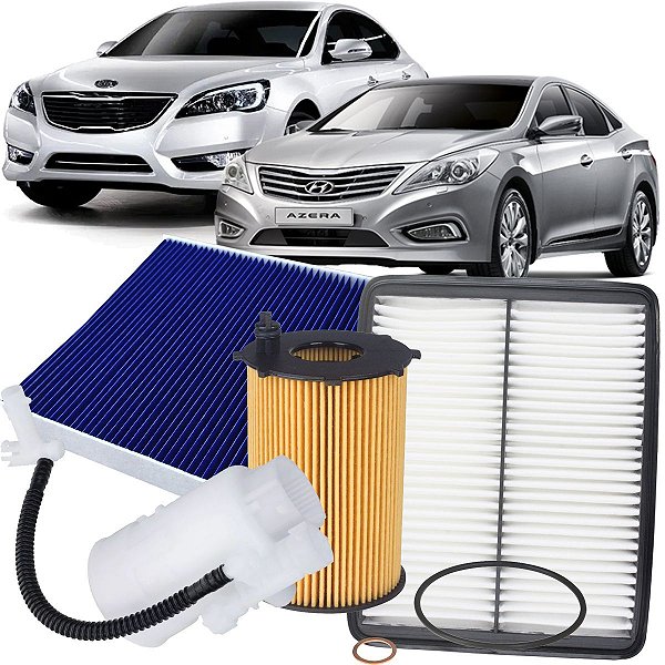 Kit Filtros De Ar Oleo Combustivel Cabine Hyundai Azera 3.0 Kia Cadenza 3.5 V6 Gasolina 2012 2013 2014 2015 2016 2017