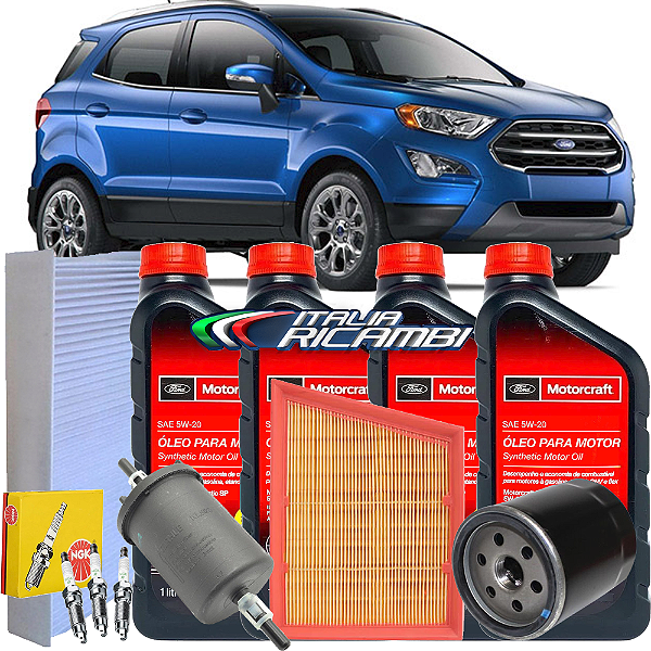 Kit 4ª Revisão 5W20 40.000 Km Ford Ka E Ecosport 1.5 12V Dragon 3 Cilindros 2018 2019 2020 2021