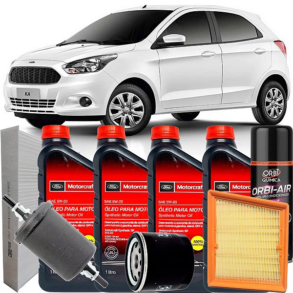 Kit Revisao 5w20 Ford Motorcraft E Filtros Ford Ka 1.0 1.5 4 Cilindros Sigma 2014 2015 2016 2017 2018 2019 2020 2021