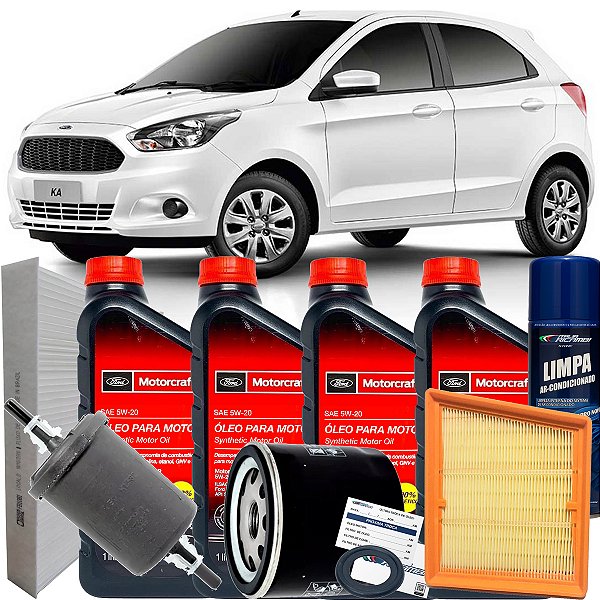 Kit Revisao 5w20 Ford Motorcraft E Filtros Ford Ka 1.0 1.5 4 Cilindros Sigma 2014 2015 2016 2017 2018 2019 2020 2021