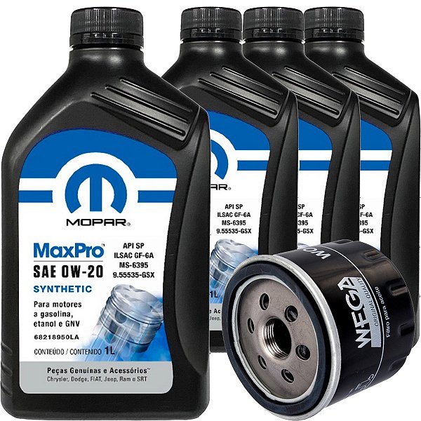 Kit Revisão Oleo 0w20 E Filtro Para Fiat Argo Cronos Strada Pulse 1.3 Firefly Flex 2021 2022 2023 2024