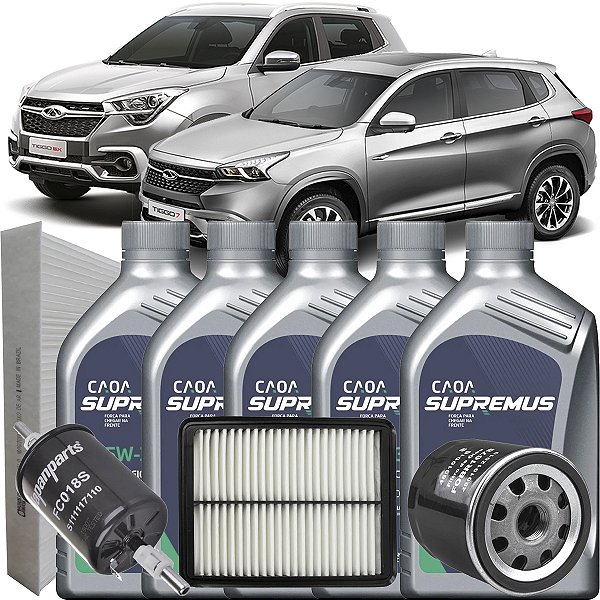 Kit Revisao 5w30 Completo Filtro Motor Para Chery Tiggo 5x E 7 1.5 Turbo Flex 2018 2019 2020 2021 2022