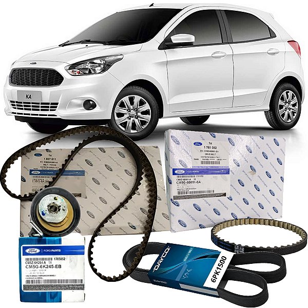 Kit Correia Bomba De Oleo Dentada Tensor E Alternador Ford Ka 1.0 3 Cilindros 2014 2015 2016 2017 2018 2019 2020 2021