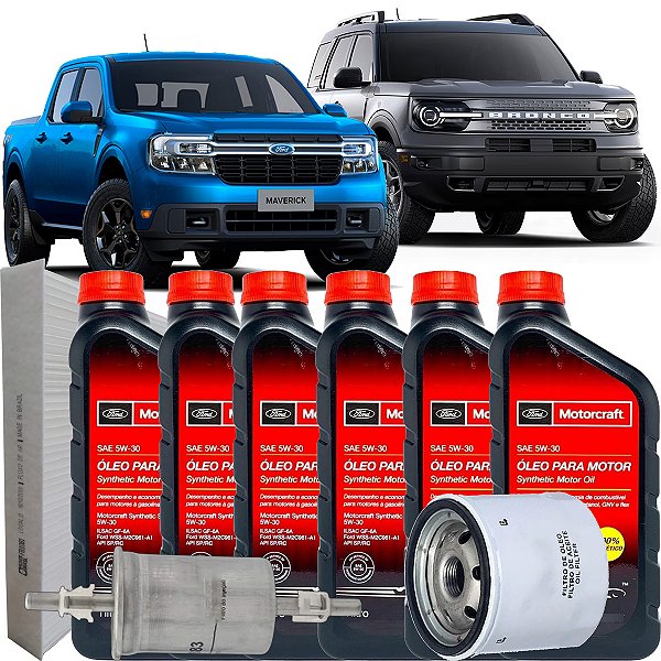 Kit Revisão 5w30 30.000 E 90.000 Km Ford Bronco Sport Maverick 2.0 Ecoboost 2021 2022 2023
