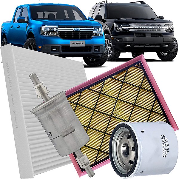 Kit Revisao Filtro De Ar Oleo Combustivel Cabine Para Ford Bronco Sport Maverick 2.0 Turbo 2020 2021 2022 2023