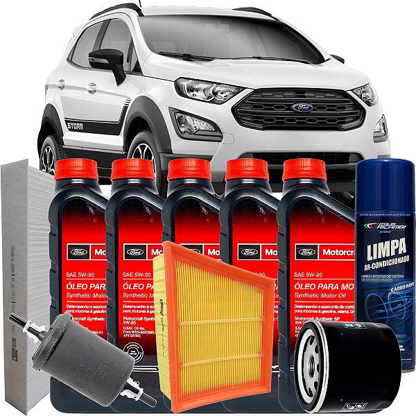 Kit Revisão 5W20 Ford Motorcraft E Filtros Ecosport 2.0 16V Flex Storm Titanium 2018 2019 2020 2021