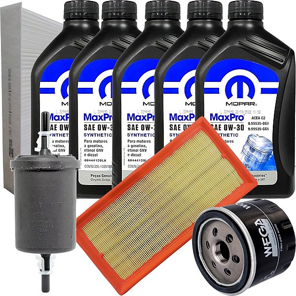 Kit Revisão Troca Oleo 0w30 Mopar Fiat Toro Jeep Renegade Compass Commander 1.3 Turbo Flex 2021 2022 2023 2024