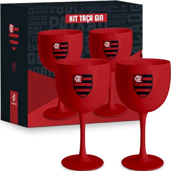 Kit 2 Taça De Bebida Vinho Gin Vodka Champagne Cerveja Produto Licenciado Oficial Flamengo