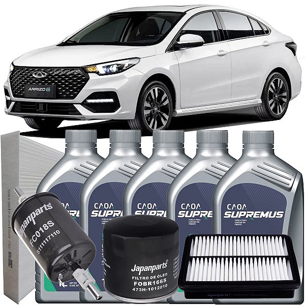 Kit Revisao Completo Oleo 5w30 CAOA E Filtros Para Chery Arrizo 6 1.5 Turbo Flex 2020 2021 2022 2023 2024