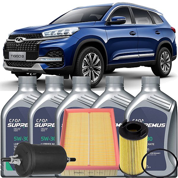 Kit Oleo 5w30 Caoa Filtros De Gasolina E Ar Para Chery Tiggo 8 1.6 Turbo 2020 2021 2022 2023