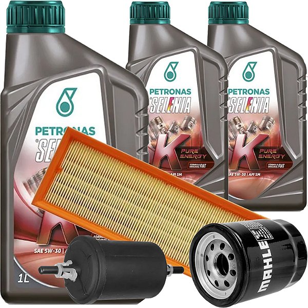 Kit Troca De Oleo 5w30 Selenia K Pure Energy E Filtros Para Fiat Novo Palio Uno Strada Motor Fire Evo