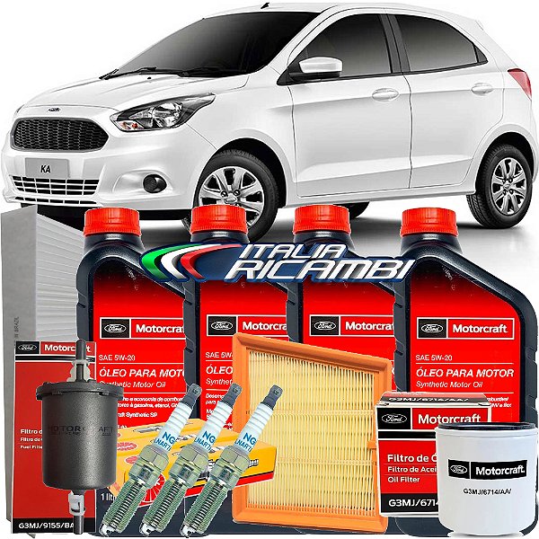 Kit Revisão 5w20 Ford Motorcraft + Velas - Novo Ka 1.0 3 Cil