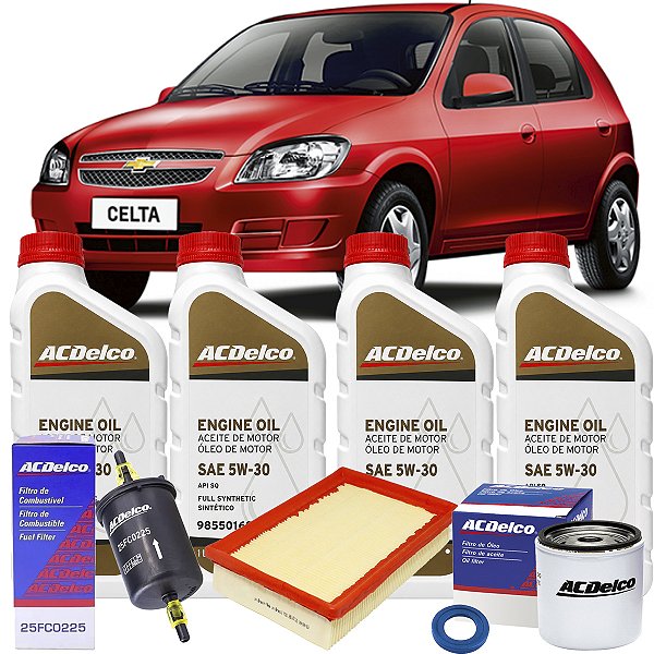 Kit Revisao Oleo ACDelco 5w30 Gm Celta Flex 2008 2009 2010 2011 2012 2013 2014 2015