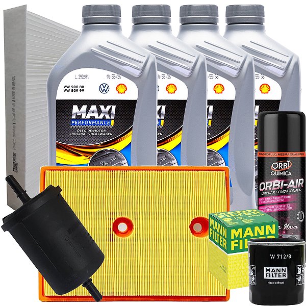 Kit de Troca Óleo Original VW Maxi Performance 5W40 e Filtros - Jetta, Golf e Taos 1.4