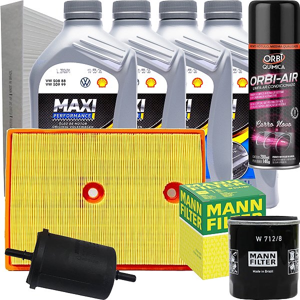 Kit troca de óleo VW 5W40, Filtros e Higienizador para Volkswagen T-Cross Polo e Virtus 1.4 16V