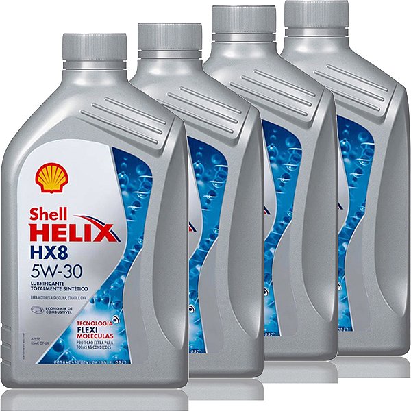 Kit 4 Litros De Oleo Do Motor Lubrificante Shell Hx8 5w30 Api Sp Ilsac Gf6a