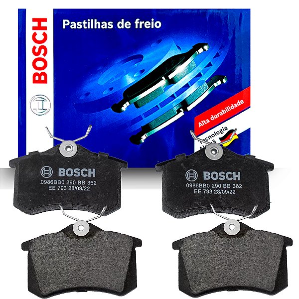 Pastilhas de freio traseiras Bosch 0986BB0290- Nivus T-Cross Virtus Polo - com motor TSi