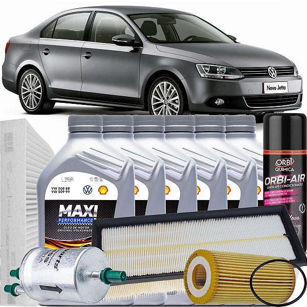 Kit óleo 5W40 e filtros para Volkswagen Jetta 2.0 TSi de 2013 até 2018