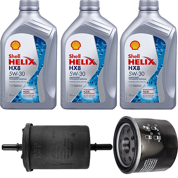 Kit troca de óleo Shell HX8 5W30 e filtros para HB20 1.0 de 2012 até 2018