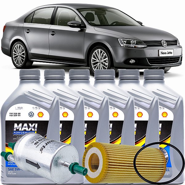 Troca de óleo VW 5W40 e filtros para Jetta 2.0 TSi de 2013 até 2018
