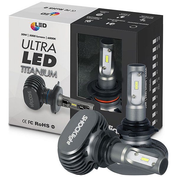 Par De Lampada HB4 Ultra Led  Titanium Shocklight Encaixe 5.000 Lúmens 6000k