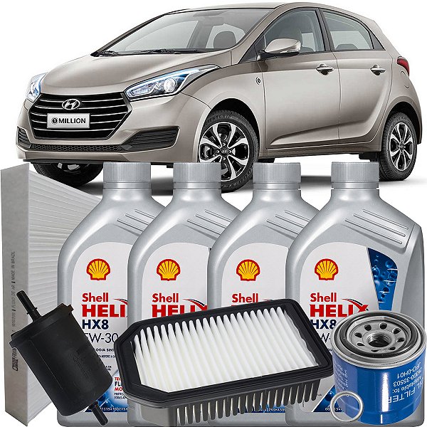 Kit Troca De Oleo 5w30 Shell Hx8 Hb20 1.6 16V 2013 2014 2015 2016 2017 2018