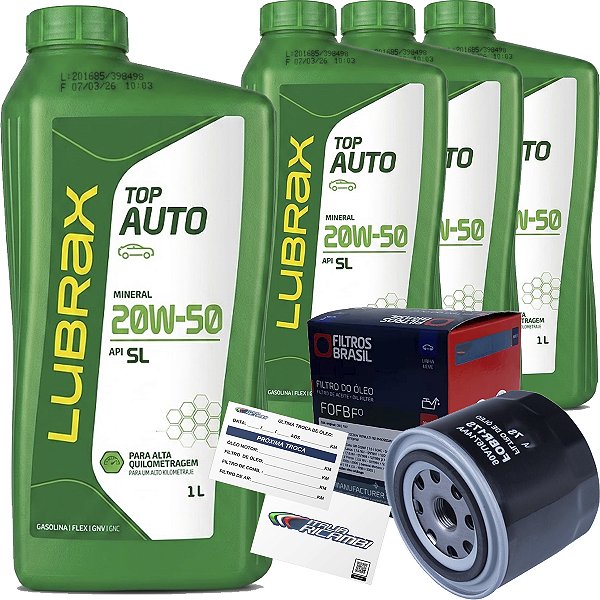 Kit Troca de óleo 20W50 - Gol Voyage Saveiro Escort Verona Del Rey - motor CHT