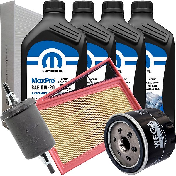 Kit Revisão Troca De Óleo 0W20 Mopar Strada Pulse Argo Cronos Uno Motor 1.3 Aspirado