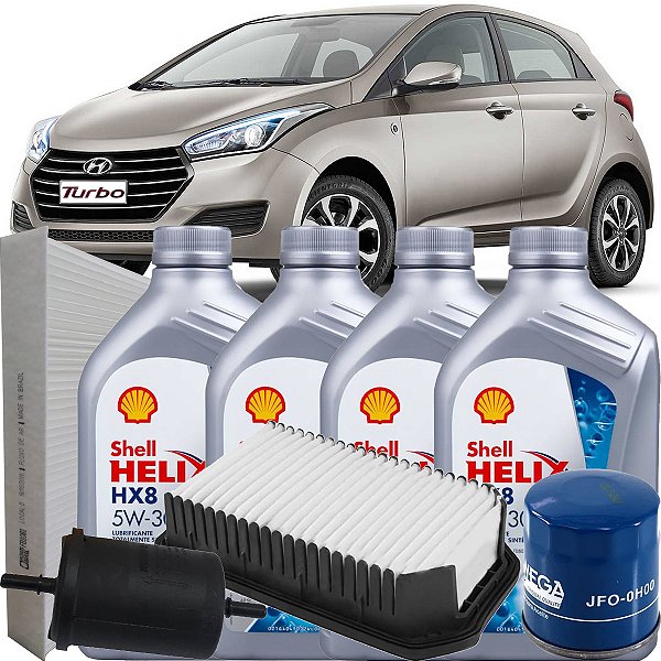 Kit Troca De Oleo 5W30 E Filtros Para Hyundai HB20 1.0 Turbo 2017 2018 2019