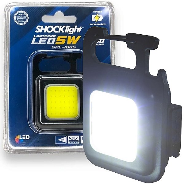 Lanterna Led 5w Sinalizador Multiuso Segurança Chaveiro Shocklight Com Imã