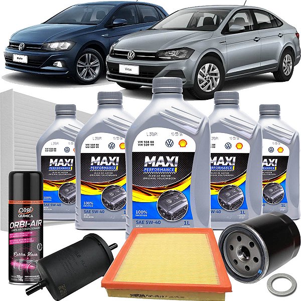 Kit completo óleo VW 5W40 Maxi Pro e filtros - VW Virtus e Polo 1.6 MSi