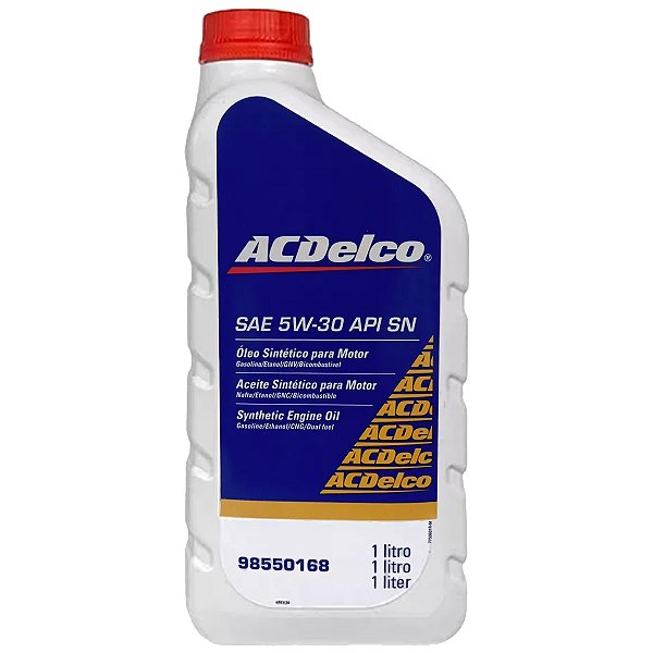 Óleo de Motor ACDelco 5W30 100% Sintético Gm Corsa Prisma Celta Astra Montana - 1 Litro