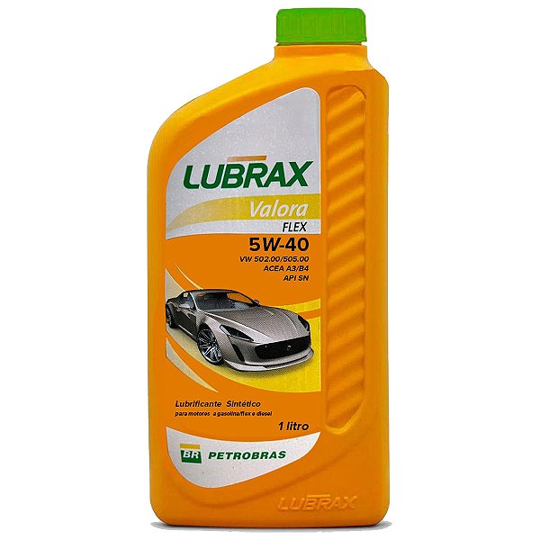 Óleo De Motor Lubrax Valora 5w40 100% Sintético Flex Api SN Norma 502/505 VW ACEA A3/B4