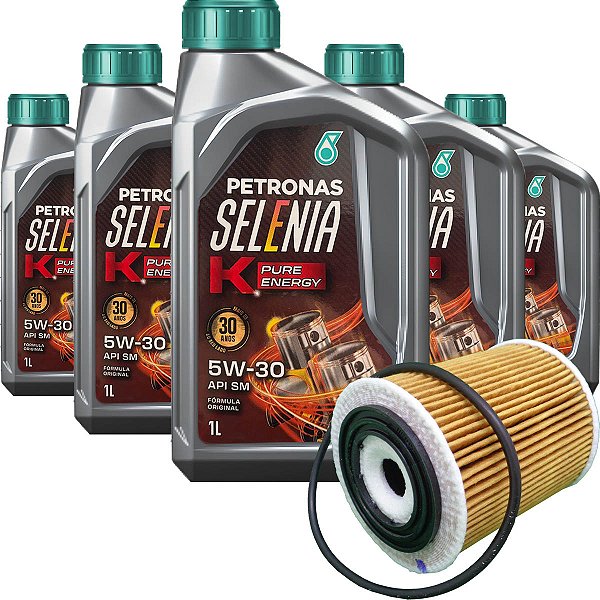 Kit troca de óleo para Argo Cronos Strada e Renegade - Selenia K Pure Energy 5W30 sintético