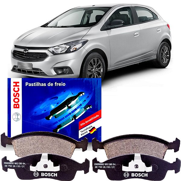 Jogo De Pastilha Freio Bosch Dianteiro Para Chevrolet Onix Prisma Joy 2012 Até 2019