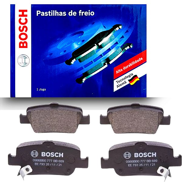 Jogo De Pastilha Freio Bosch Traseiro Para Toyota Corolla 1.8 2.0 2009 Até 2018