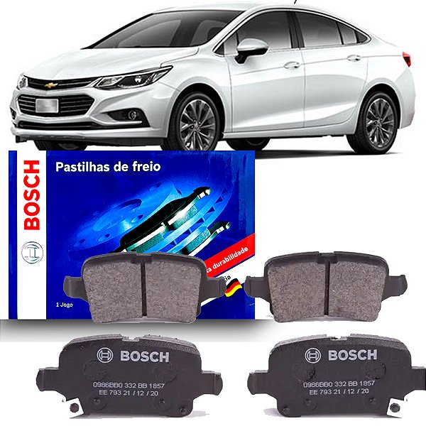 Jogo De Pastilha Freio Traseiro Bosch Para GM Cruze 1.4 Turbo De 2017 Em Diante