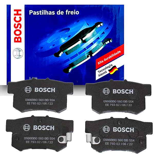 Jogo Pastilha Freio Traseiro Bosch Honda Civic G8 G9 1.8 2.0 Com Sistema Akebono