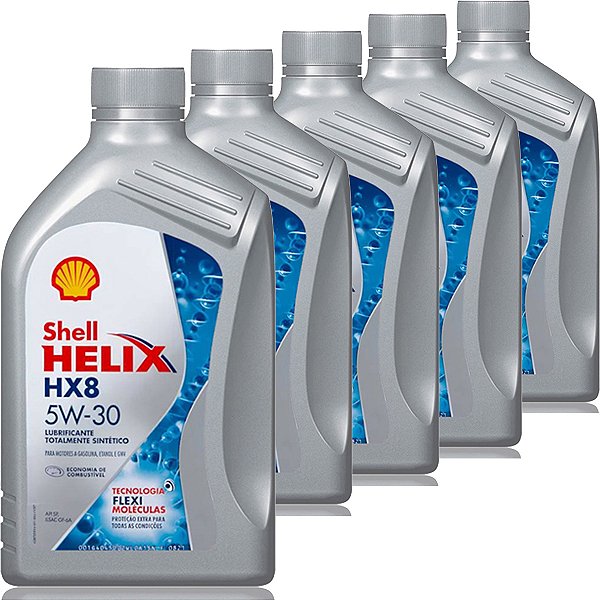 Kit 5 Litros De Óleo Shell HX8 5w30