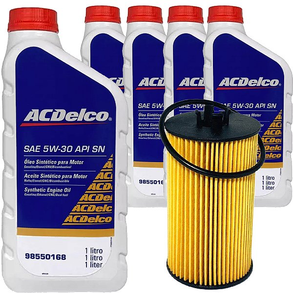 kit Silver Cruze Sonic Tracker 1.8 Revisão 5w30 Acdelco Sintético
