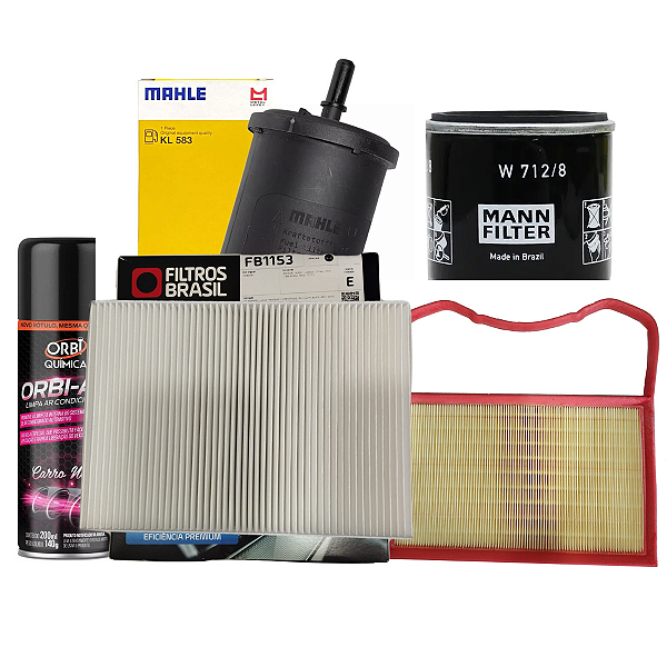 Kit filtros de ar, óleo, combustível, cabine e higienizador - VW Up! 1.0 12V