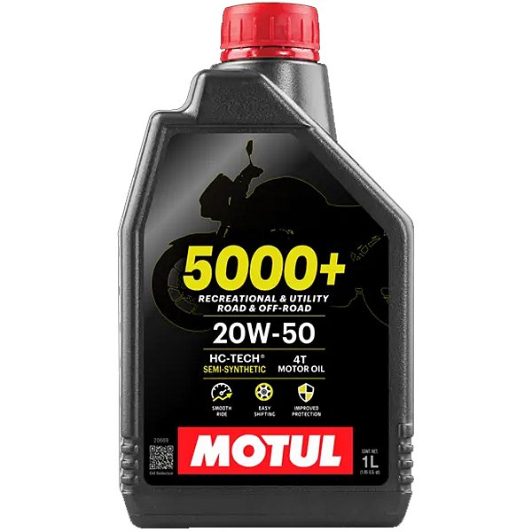 Oleo De Motor Lubrificante Moto Scooter Quadriciclo Motul 5000+ 20W50 4T Semissintético HC-TECH